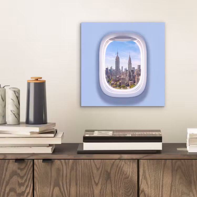 Alu-Dibond-Bild - Stadt – Flugzeug – Aussicht — 2