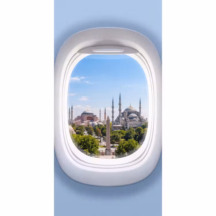 Tapete - Flugzeugfenster – Stadt – Reise — 2
