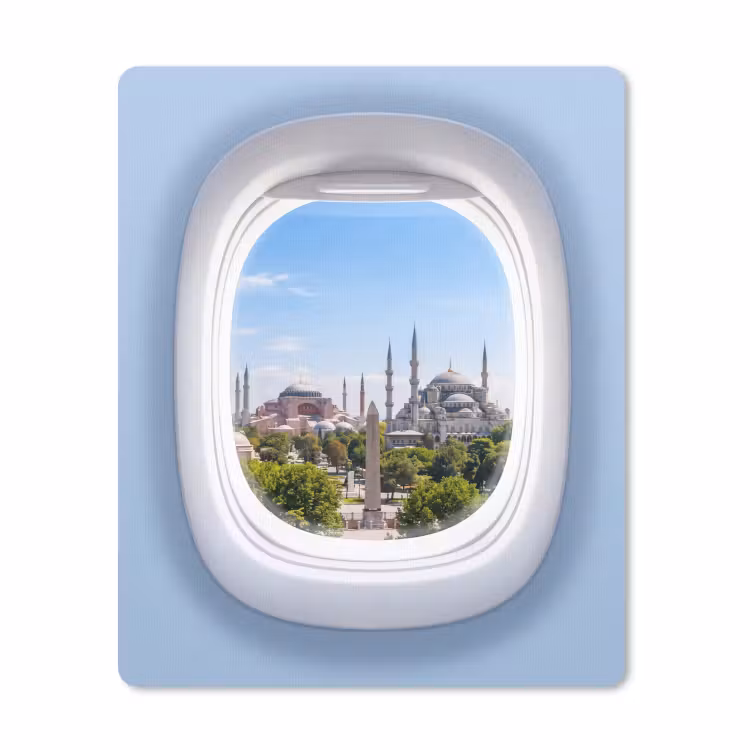 Mauspad - Flugzeugfenster – Stadt – Reise — 1