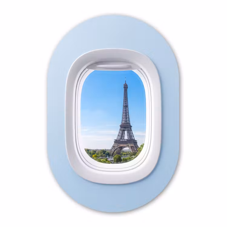 Forexbild Oval - Eiffelturm – Flugzeugfenster – Reisen — 1