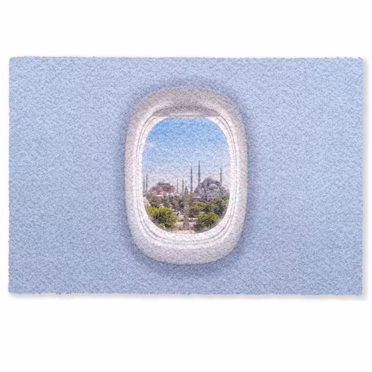 Fußmatte - Flugzeugfenster – Stadt – Reise — 1