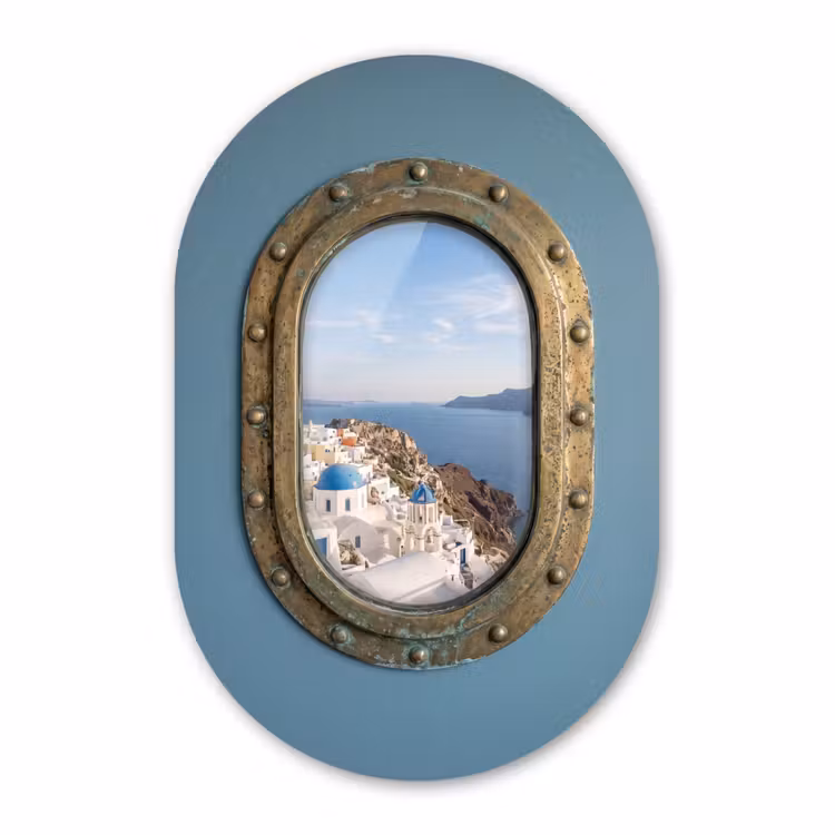 Glasbild Oval - Patrijspoort – Meer – Dorf — 1