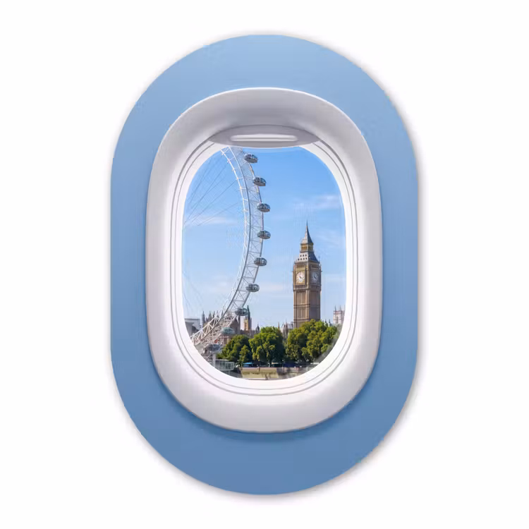 Glasbild Oval - Riesenrad – Turm – Stadt — 1