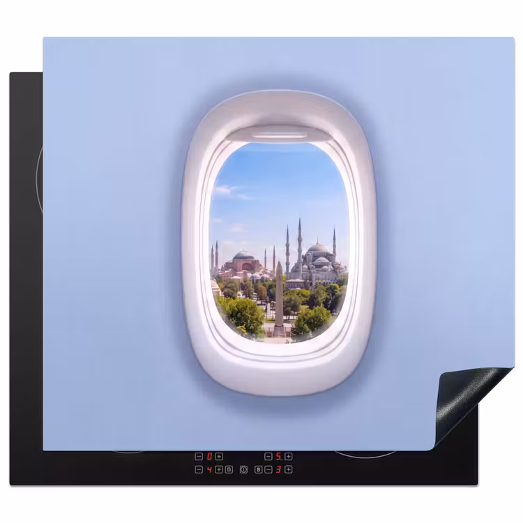 Herdabdeckplatte - Flugzeugfenster – Stadt – Reise — 1