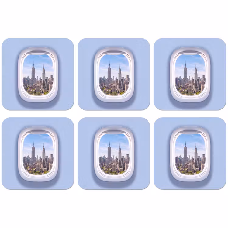 Untersetzer - Stadt – Flugzeug – Aussicht — 1