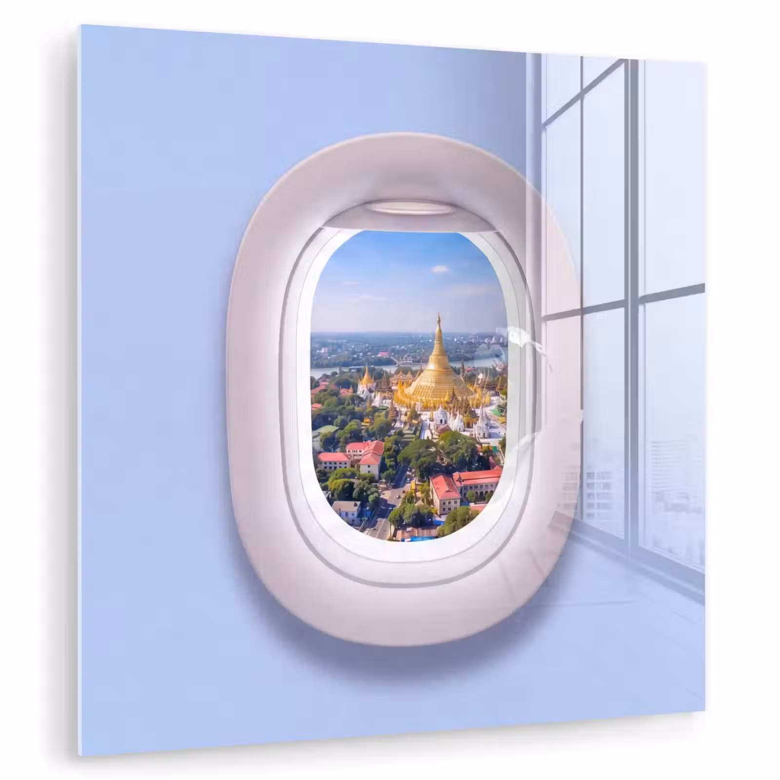Glasbild - Pagode – Stadt – Aussicht — 1