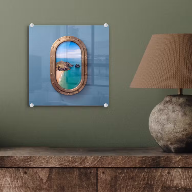 Glasbild - Leuchtturm – Küste – Meer — 4