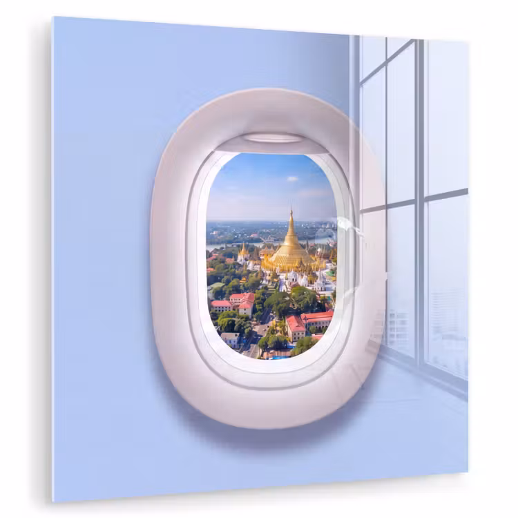 Glasbild - Pagode – Stadt – Aussicht — 1