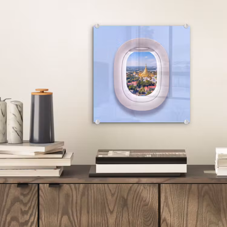 Glasbild - Pagode – Stadt – Aussicht — 2