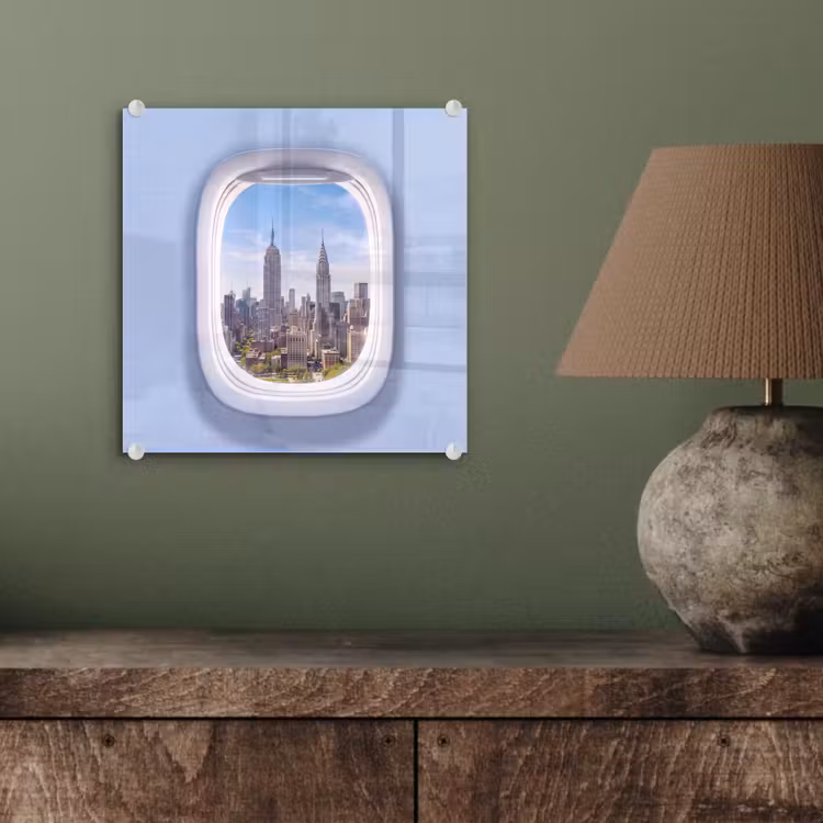 Glasbild - Stadt – Flugzeug – Aussicht — 4
