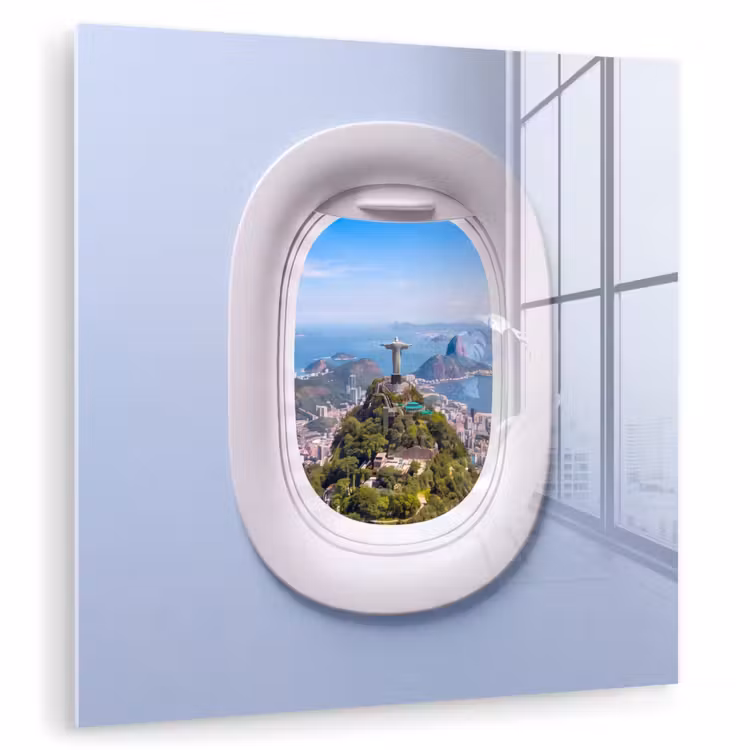 Glasbild - Statue – Rio – Aussicht — 1