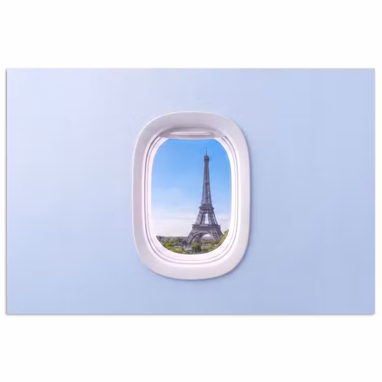 Poster - Eiffelturm – Flugzeugfenster – Reisen — 1