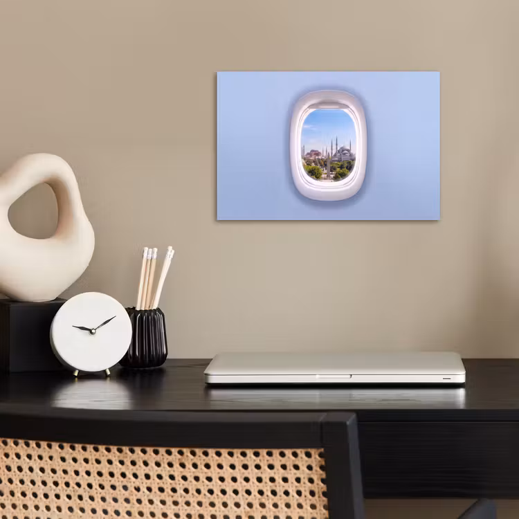 Poster - Flugzeugfenster – Stadt – Reise — 2