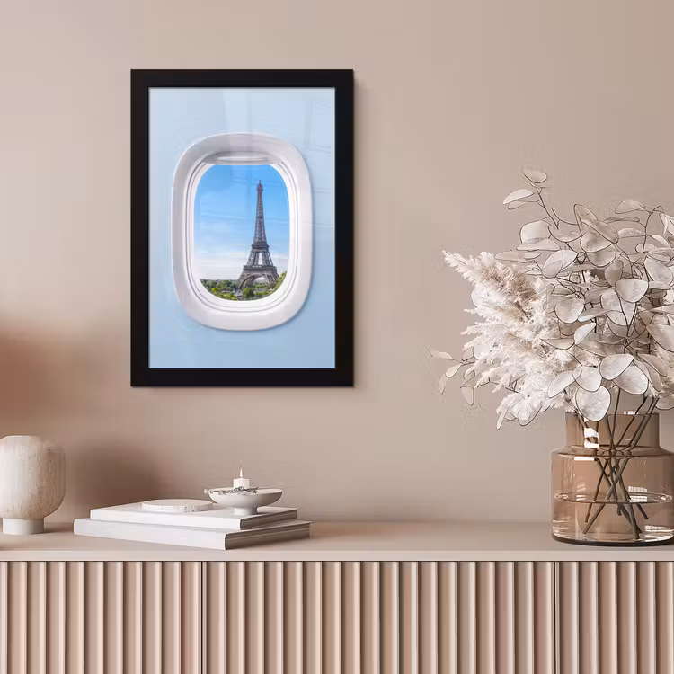 Bilder mit Rahmen - Eiffelturm – Flugzeugfenster – Reisen — 4
