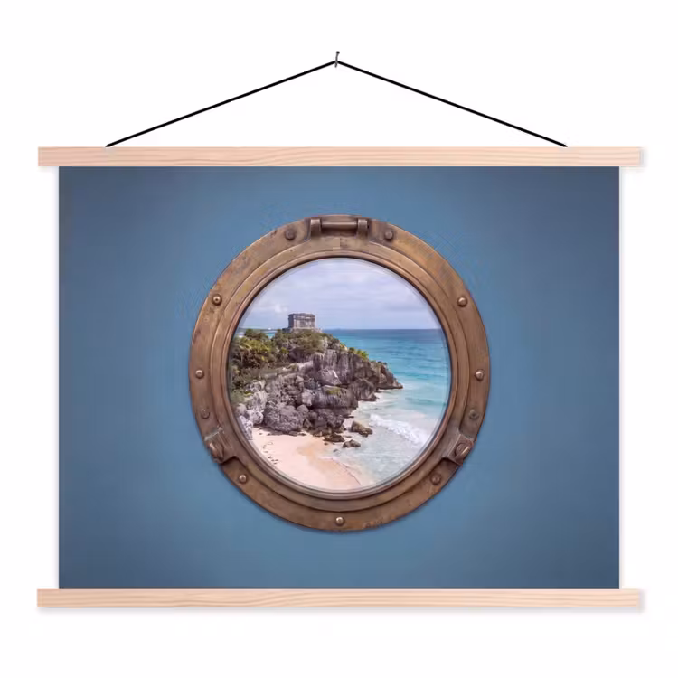 Stoffbild - Gebäude – Strand – Meer — 1