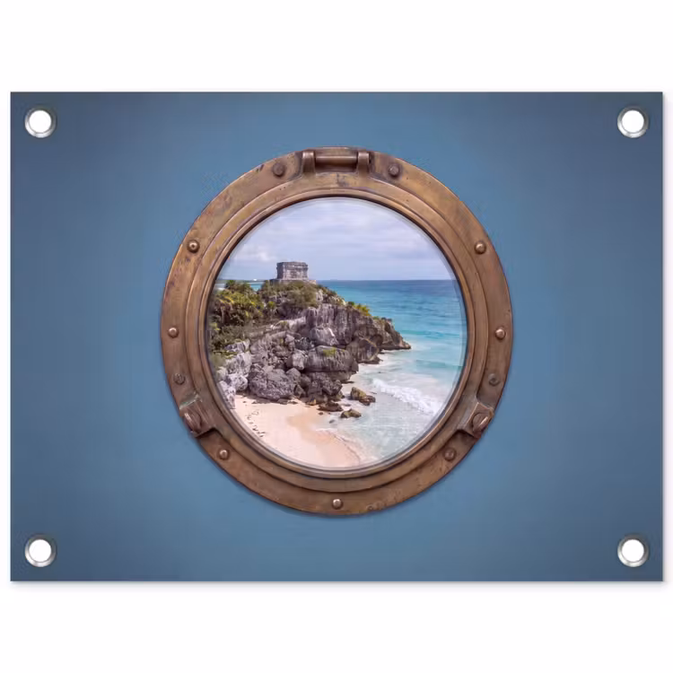 Gartenposter - Gebäude – Strand – Meer — 1