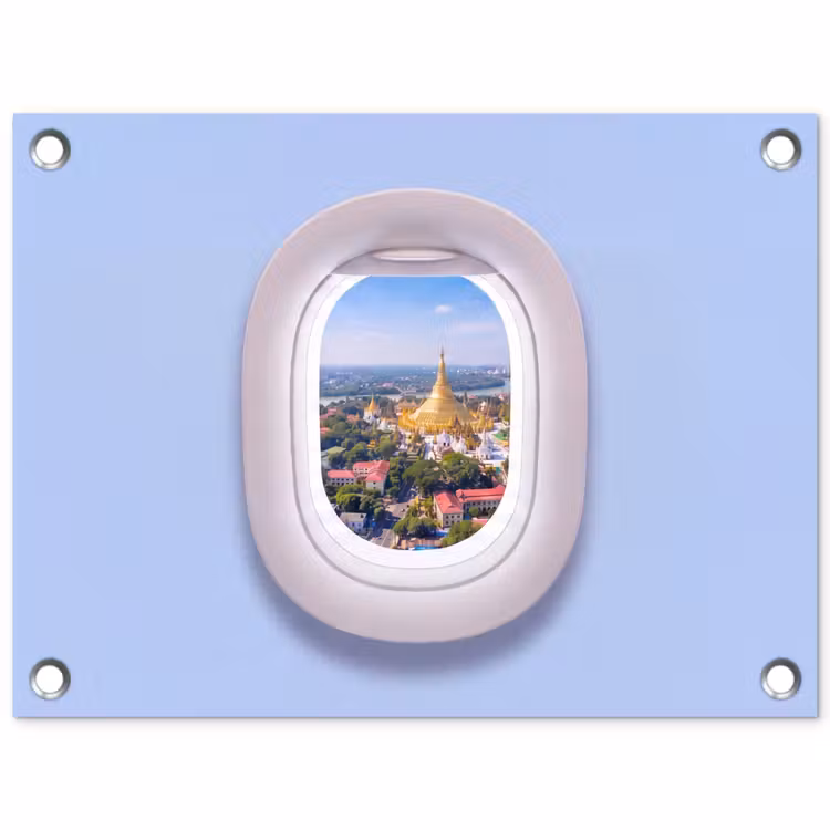 Gartenposter - Pagode – Stadt – Aussicht — 1