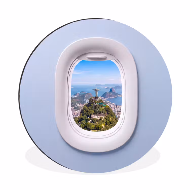 Alu-Dibond-Bild Rund - Statue – Rio – Aussicht — 1