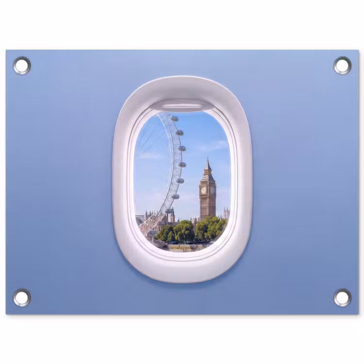 Gartenposter - Riesenrad – Turm – Stadt — 1