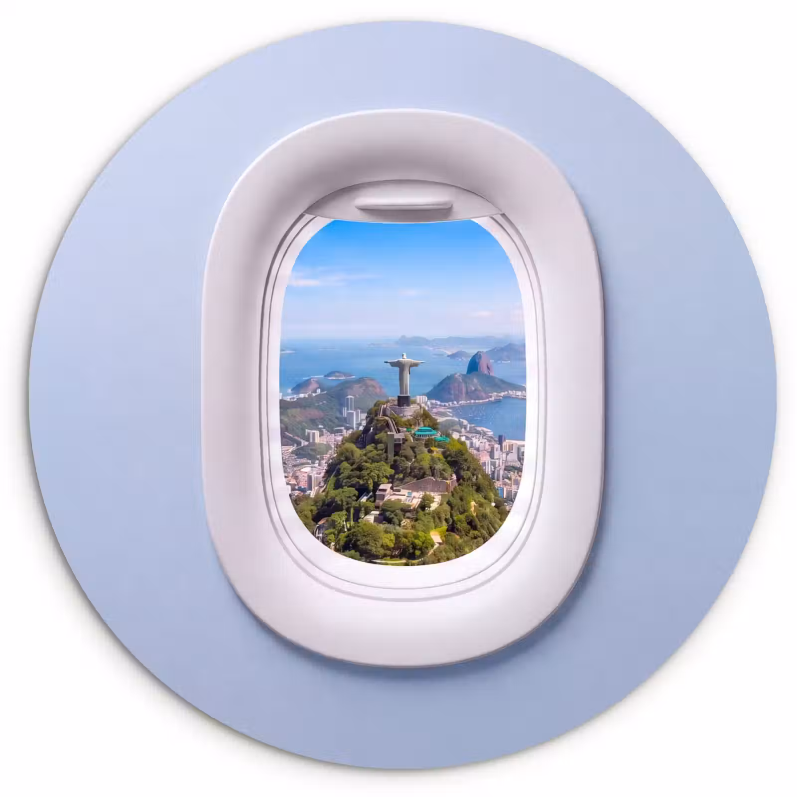 Glasbild Rund - Statue – Rio – Aussicht — 1