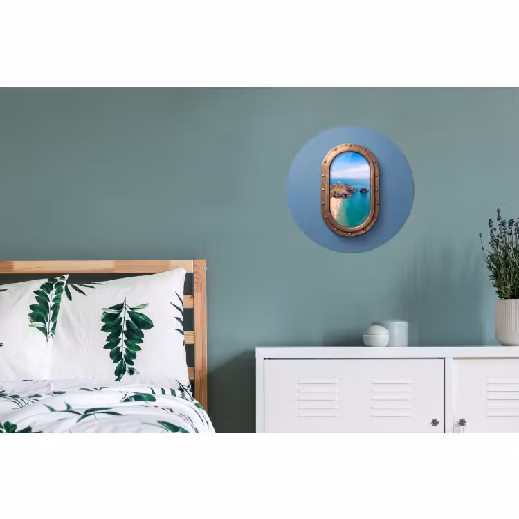 Alu-Dibond-Bild Rund - Leuchtturm – Küste – Meer — 5