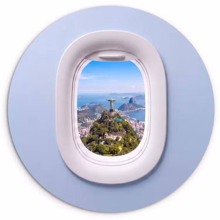 Glasbild Rund - Statue – Rio – Aussicht — 1