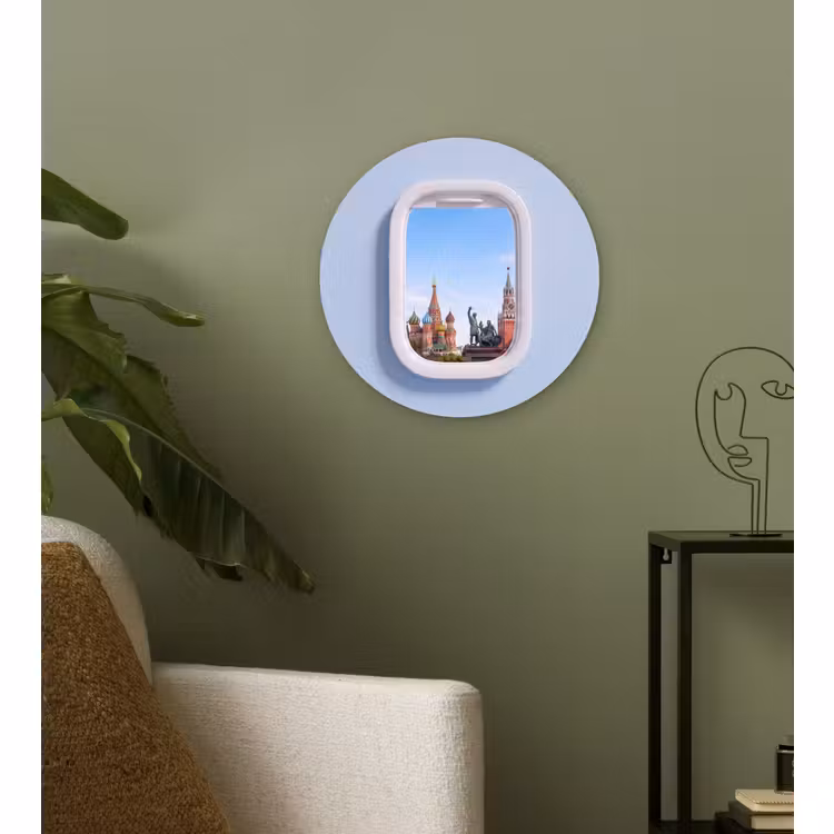 Glasbild Rund - Stadtansicht – Fenster – Reise — 3