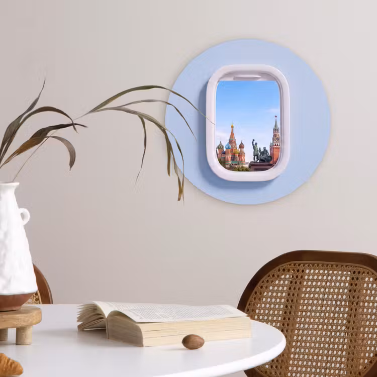 Glasbild Rund - Stadtansicht – Fenster – Reise — 4