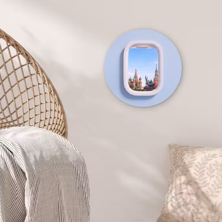 Glasbild Rund - Stadtansicht – Fenster – Reise — 5