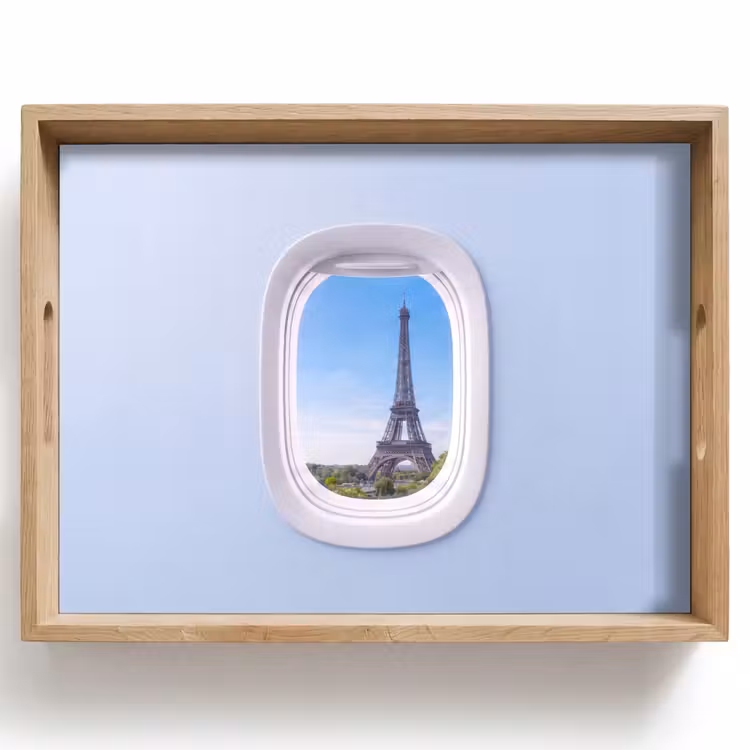Tablett - Eiffelturm – Flugzeugfenster – Reisen — 1