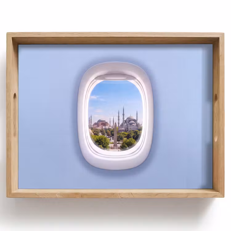 Tablett - Flugzeugfenster – Stadt – Reise — 1