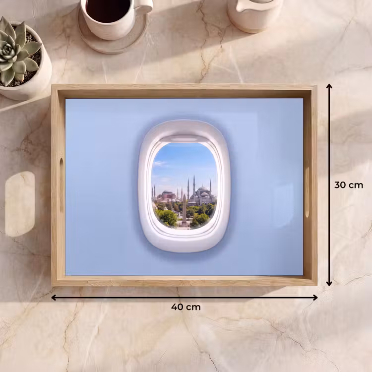 Tablett - Flugzeugfenster – Stadt – Reise — 9