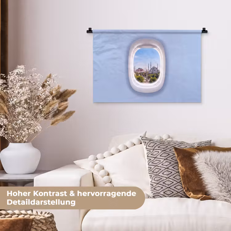 Wandteppich - Flugzeugfenster – Stadt – Reise — 6