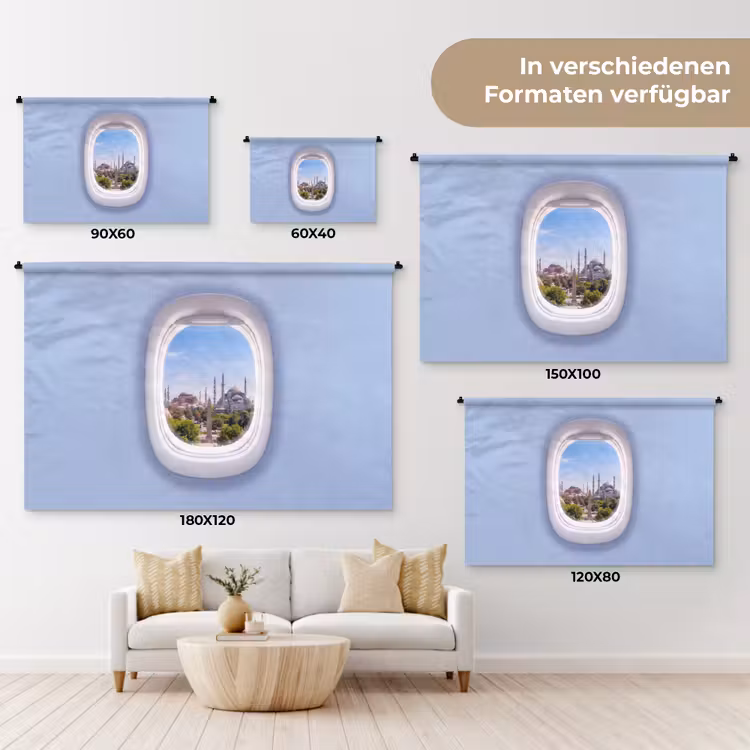 Wandteppich - Flugzeugfenster – Stadt – Reise — 8