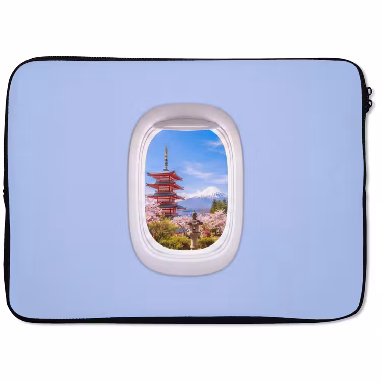 Laptop hülle - Pagode – Berg – Blüten — 1