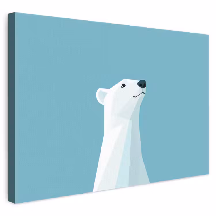 Leinwandbild - Eisbär - Hellblau - Minimalistisch — 1