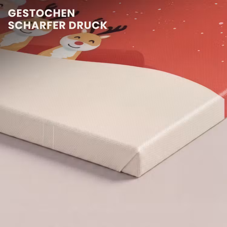 Leinwandbild - Illustration - Weihnachtsmann - Rentier - Rot — 4