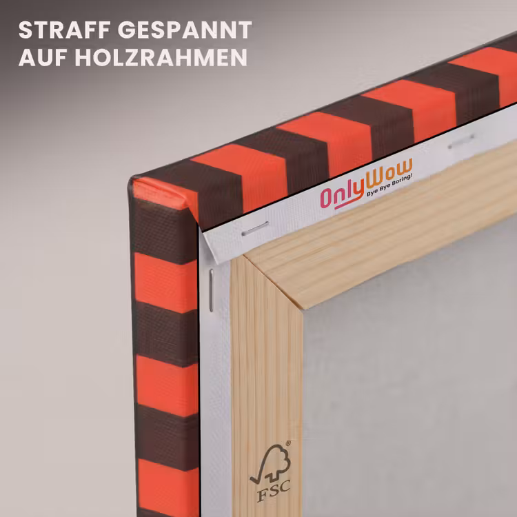 Leinwandbild - Kariert - Rot - Text - Weihnachten — 5