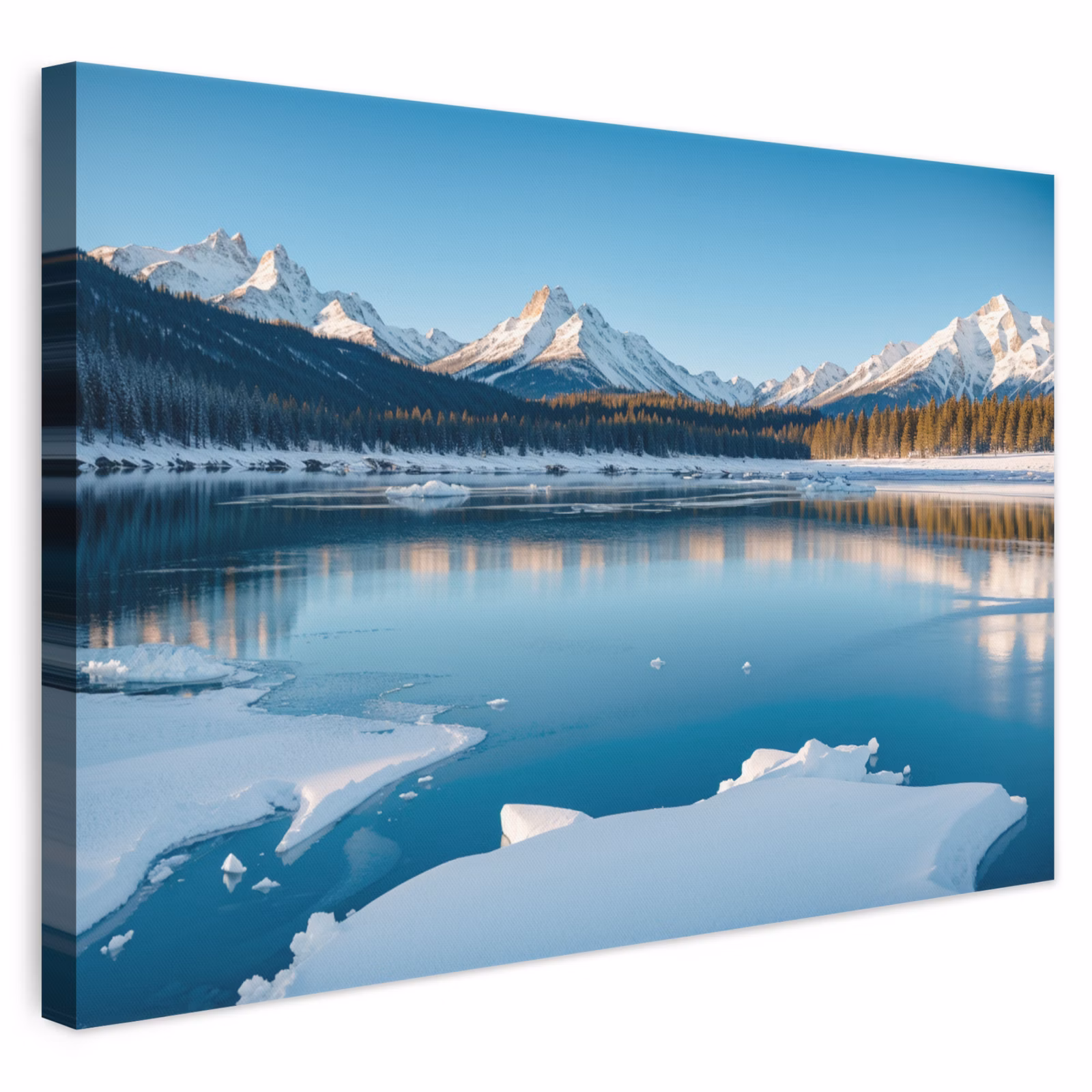 Leinwandbild - Landschaft - Winter - See - Berg - Aussicht - Eis — 1
