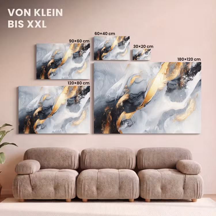 Leinwandbild - Kunst - Gold - Luxus - Abstrakt - Modern — 6