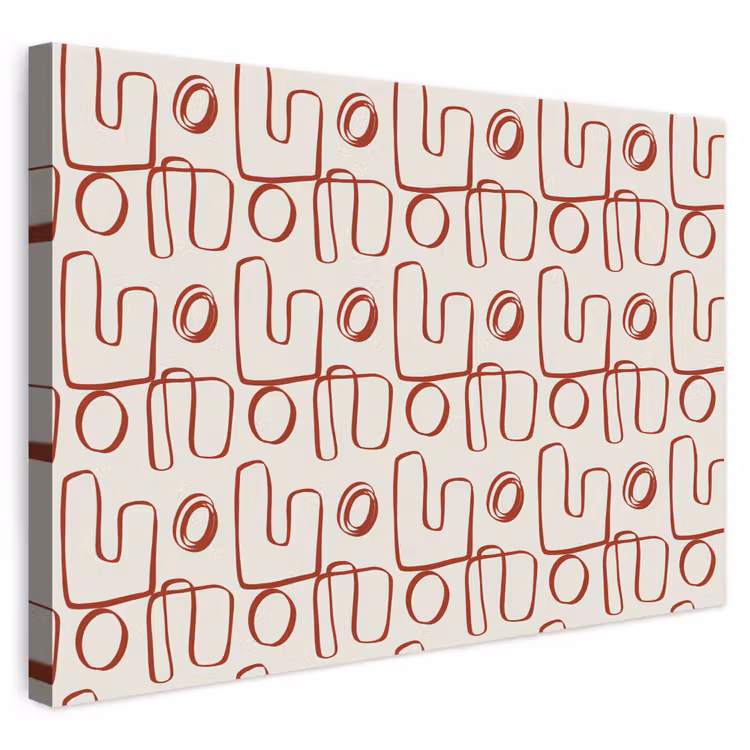 Leinwandbild - Abstrakt - Muster - Beige - Rot — 1