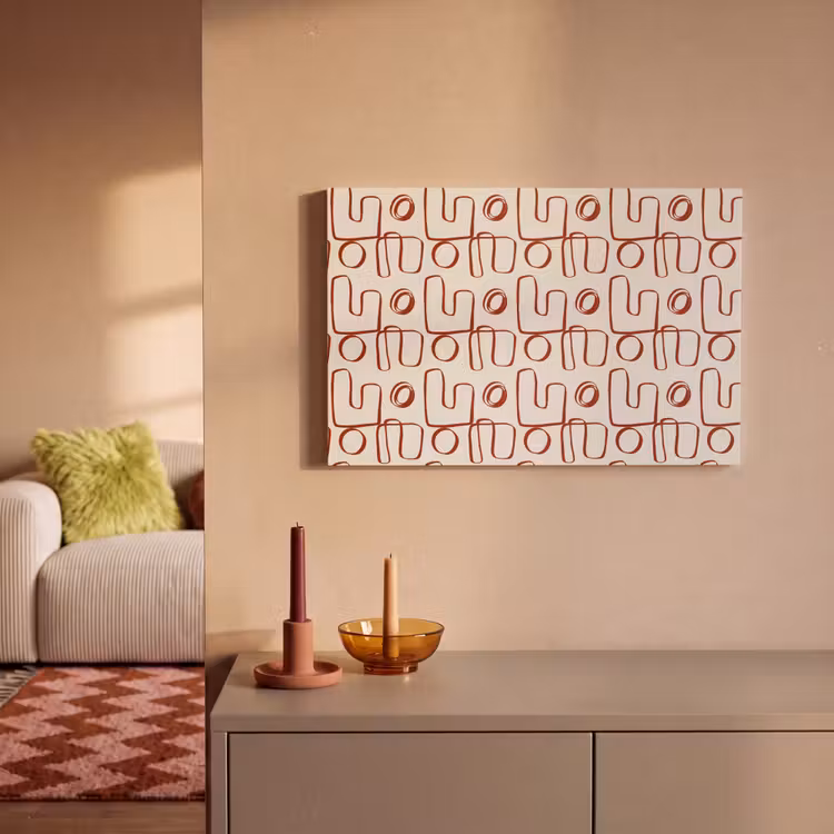 Leinwandbild - Abstrakt - Muster - Beige - Rot — 2