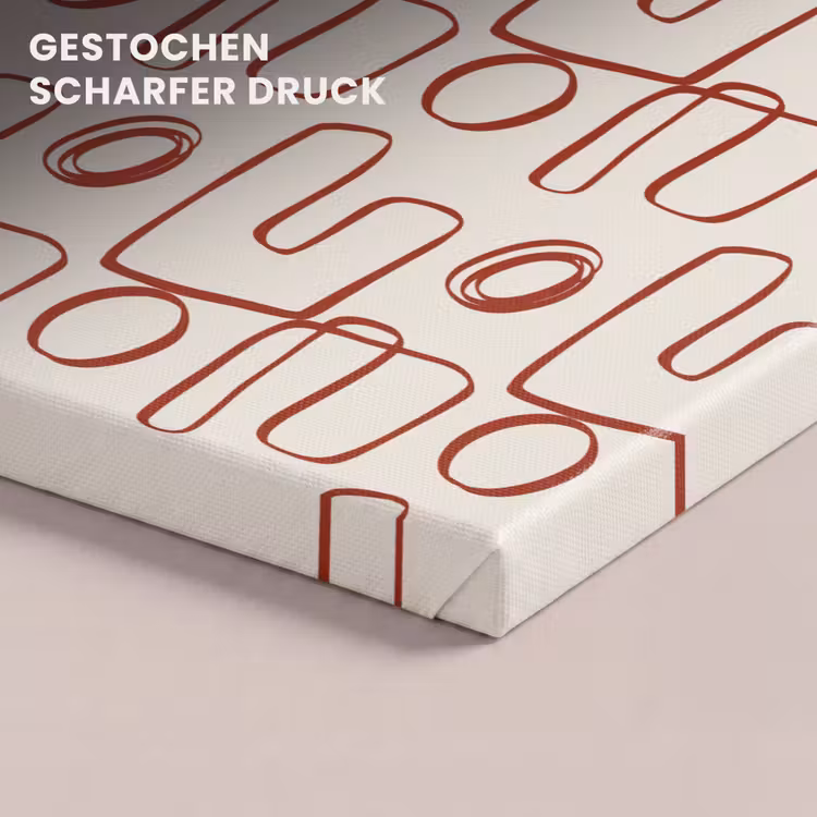 Leinwandbild - Abstrakt - Muster - Beige - Rot — 4