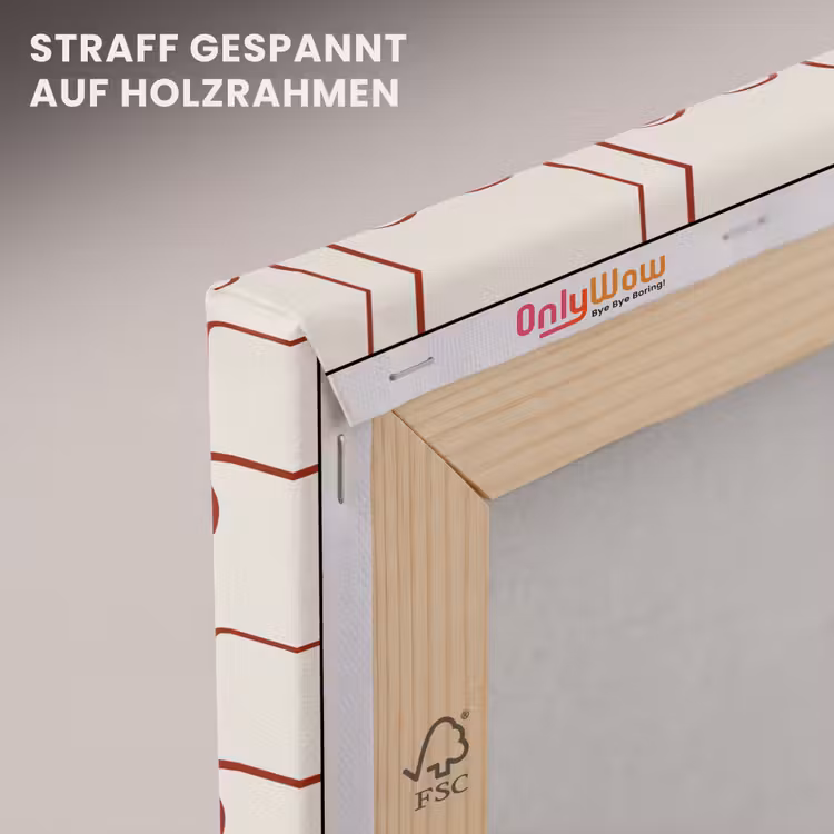 Leinwandbild - Abstrakt - Muster - Beige - Rot — 5
