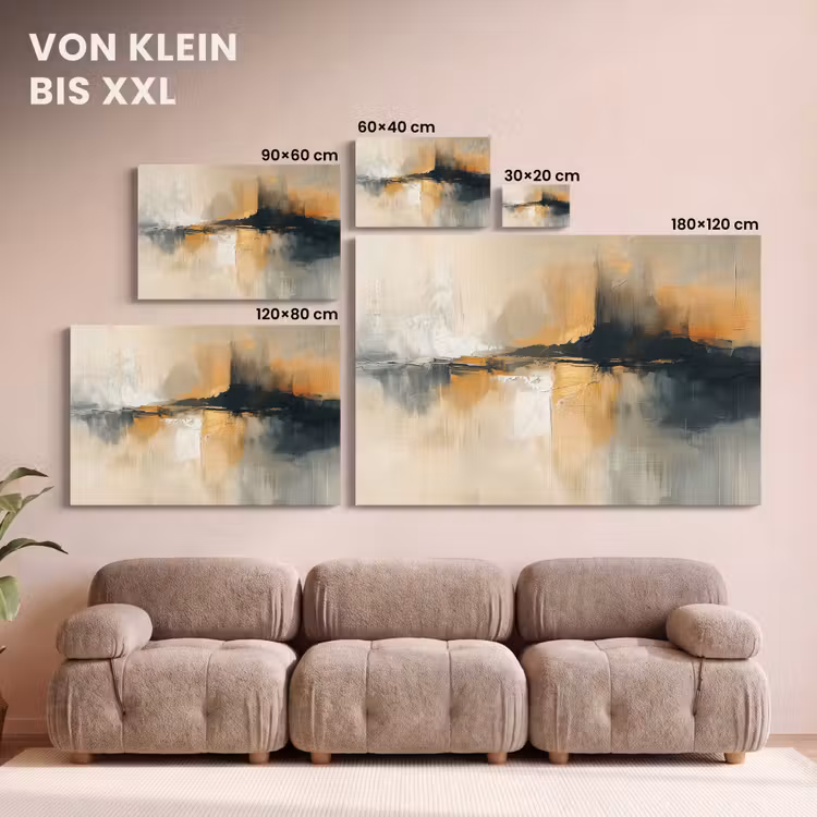 Leinwandbild - Moderne Kunst - Abstrakt - Schwarz — 6