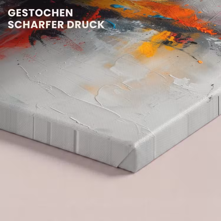 Leinwandbild - Moderne Kunst - Orange - Grau - Abstrakt — 4