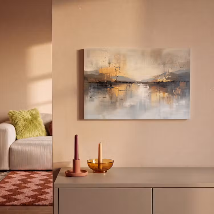 Leinwandbild - Abstrakt - Modern - Beige - Ästhetisch - Gold — 2