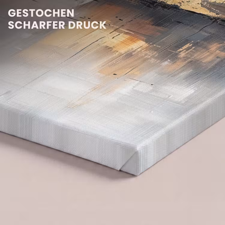 Leinwandbild - Abstrakt - Modern - Beige - Ästhetisch - Gold — 4