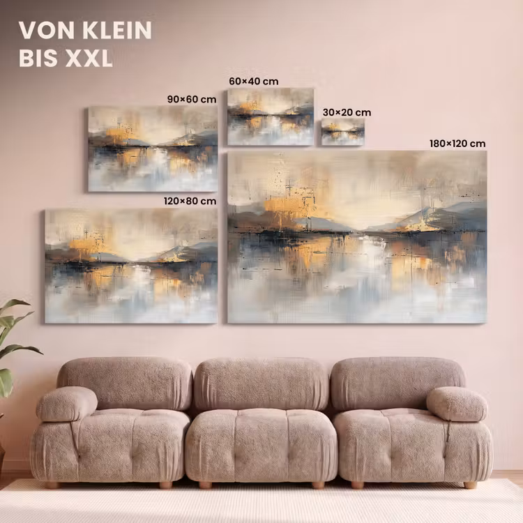 Leinwandbild - Abstrakt - Modern - Beige - Ästhetisch - Gold — 6