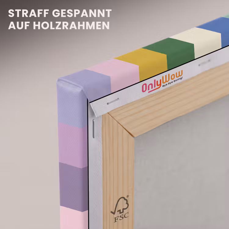 Leinwandbild - Blöcke - Quadratisch - Gemustert - Farbig — 5